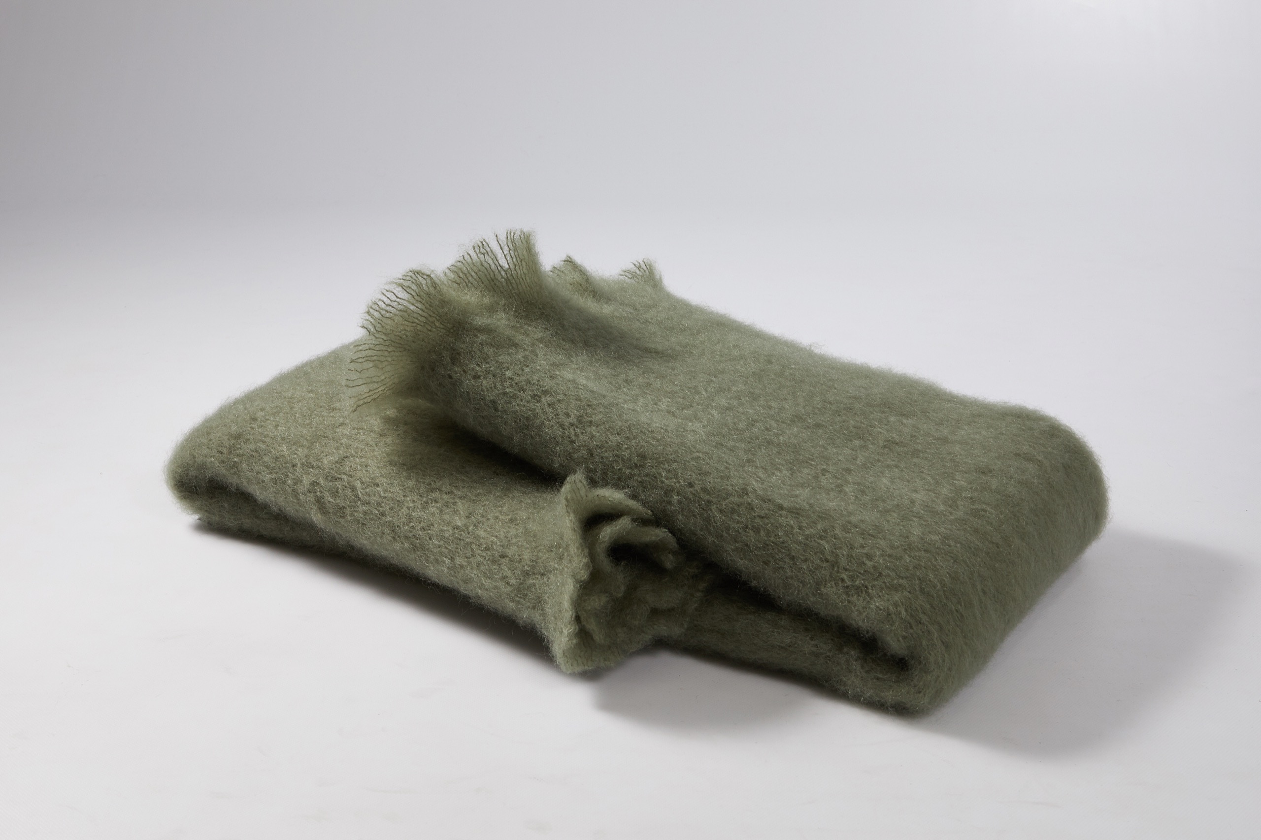 Ret Wool Blend Throw Mantas Ezcaray Mohair Green New $350 